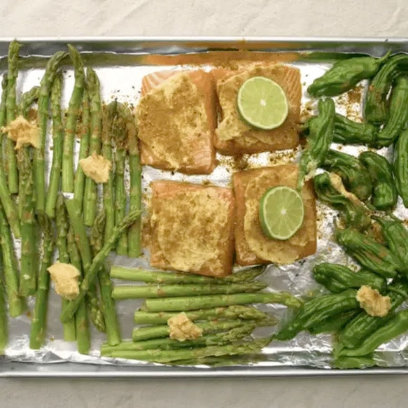 Miso Baked Salmon with Asparagus | SpiceTribe