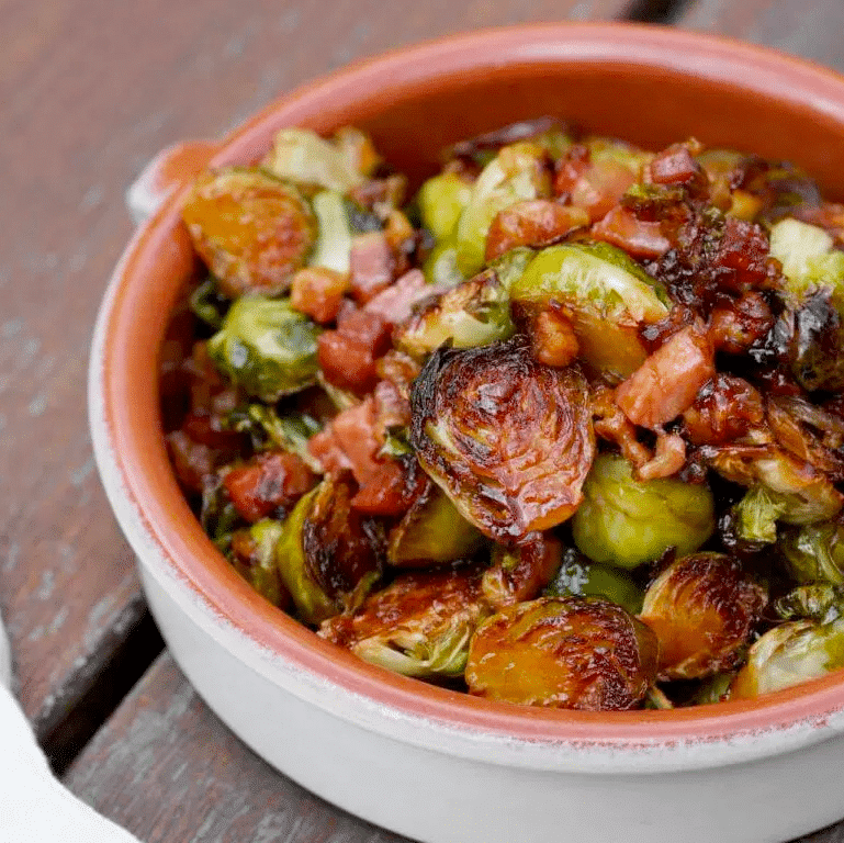 Brussels Sprouts with Pancetta and Maple Sherry Vinaigrette