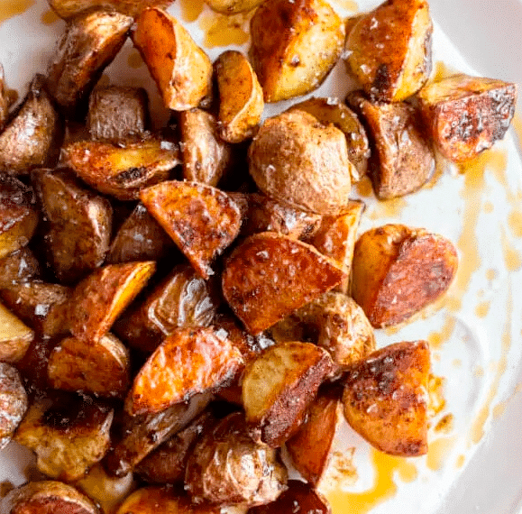 Vinegar Glazed Roasted Potatoes with Mascarpone | SpiceTribe