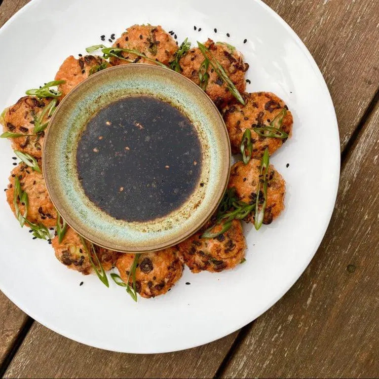 Salmon Meatballs with Sesame Soy Dipping Sauce | SpiceTribe