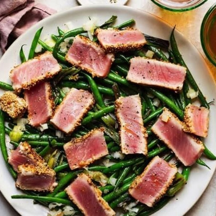 Miso Sesame Tuna with Crunchy Green Beans | SpiceTribe