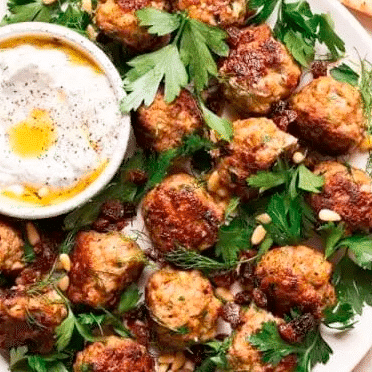 Herby Spiced Meatballs with Pinenuts & Golden Raisins | SpiceTribe