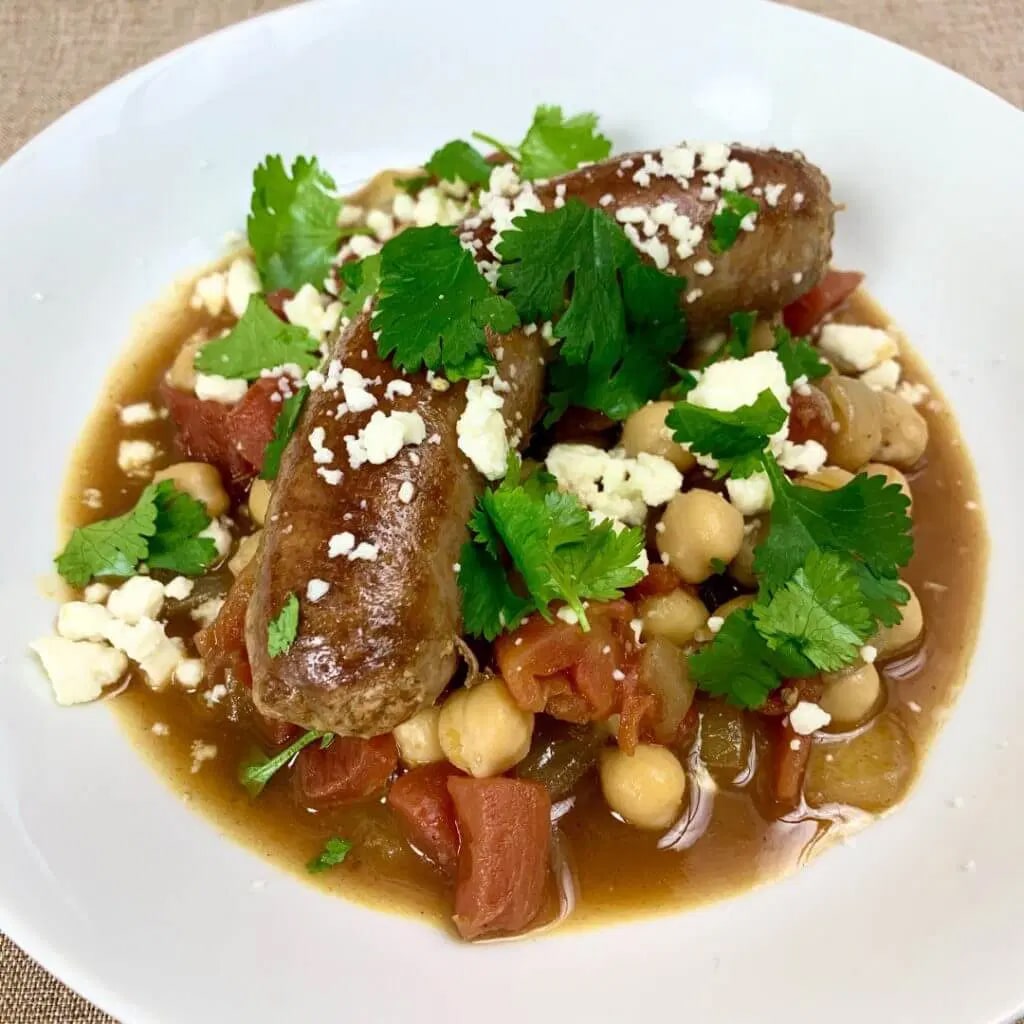 Lamb Merguez Sausage with Braised Chickpeas | SpiceTribe
