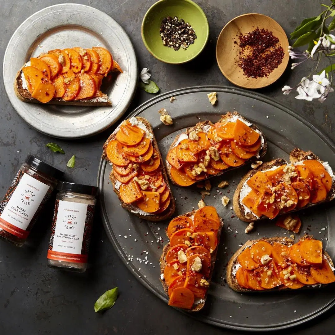 Persimmon and Goat Cheese Toast