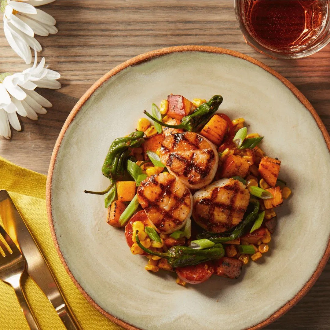 Grilled Scallops & Summer Succotash | SpiceTribe